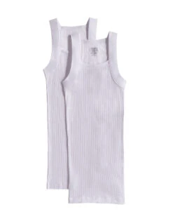 2xist Men's 2-Pack Essential Range Square Cut Tank Tops 020227 -Underline Fashion Store 020227 101NL
