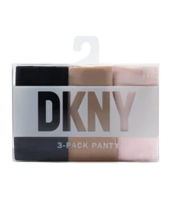 DKNY 3-Pack Thong DK5026BP3 -Underline Fashion Store 2 DK5026BP3 I293y BLACK GLOW PEARLCREAM 3PACK Front