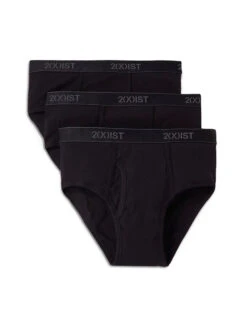 2xist Men's 3-Pack Essential Core Fly-Front Brief 020039 -Underline Fashion Store 2xist 020039 Black 004NL FLAT