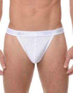 2xist Men's 3-Pack Essential Core Y-Back Thongs 020302 -Underline Fashion Store 2xist 020302 WHITE b