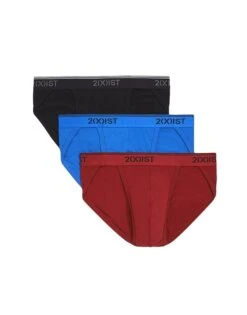 2xist Stretch Core Cotton 3 Pack Sport Brief Underwear 021312 -Underline Fashion Store 2xist 021312 Skydiver FLAT