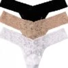 Hanky Panky 3 Pack Signature Lace Low Rise Thong 49113PK