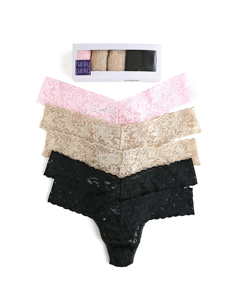 Hanky Panky Signature Lace 5 Pack Low Rise Thong 4911FPK 1 Hanky Panky Signature Lace 5 Pack Low Rise Thong 4911FPK