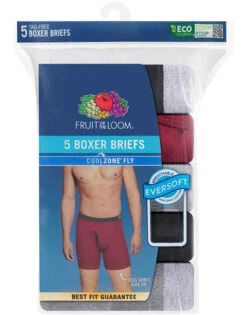 Fruit Of The Loom 5-Pack Coolzone Asst Boxer Brief 5CBL1TG -Underline Fashion Store 5CBL1TG 3x4 Transparent BG 1