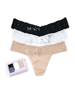 Hanky Panky 3 Pack Cotton With A Conscience Low Rise Thong 8915813PK