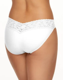 Hanky Panky Cotton With A Conscience V-Kini 892201 -Underline Fashion Store 892201 white back