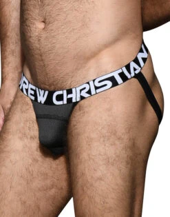 Andrew Christian Active Sports Jock W/ Almost Naked 92698 -Underline Fashion Store 92698Jock Charcoal Dec 02