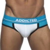 Addicted Push Up Sport Cotton Jock Underwear White/Blue AD744