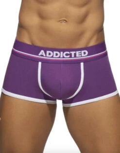 Addicted Double Stripe Cotton Trunk AD2136 -Underline Fashion Store Addicted AD2136 Violet B 1