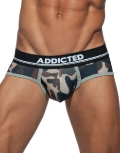Addicted 3-Pack Camo Mesh Brief Push Up AD697P -Underline Fashion Store Addicted AD697P Blue Camo Black Camo Green Camo B 5