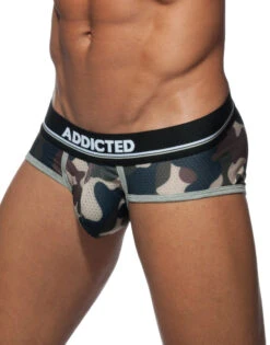 Addicted 3-Pack Camo Mesh Brief Push Up AD697P -Underline Fashion Store Addicted AD697P Blue Camo Black Camo Green Camo B 6