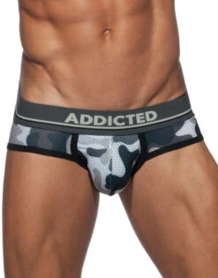 Addicted 3-Pack Camo Mesh Brief Push Up AD697P -Underline Fashion Store Addicted AD697P Blue Camo Black Camo Green Camo B 8
