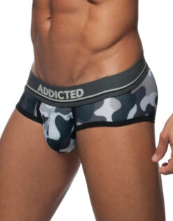 Addicted 3-Pack Camo Mesh Brief Push Up AD697P -Underline Fashion Store Addicted AD697P Blue Camo Black Camo Green Camo B 9