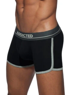 Addicted Curve Cotton Boxer Brief AD729 -Underline Fashion Store Addicted AD729 Black Grey 10 B 3