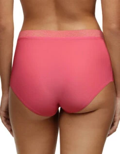 Chantelle Soft Stretch High Waist Brief With Lace Rose Amour 11G7 -Underline Fashion Store C11G70 0BT TU SOFTSTRETCH FULLBRIEFLACE BRIEF BK HD