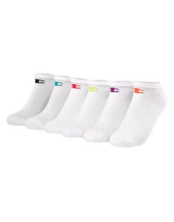 Champion Womens Performance Low-Cut Socks 6-Pack CH615 -Underline Fashion Store Champion CH615 White Assorted FLAT