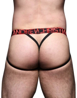 Andrew Christian Scarlet Mesh Y-Back Thong W/ Almost Naked 92316 -Underline Fashion Store Dec 92316Jock Thong05