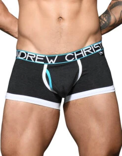 Andrew Christian Fly Tagless Boxer W/ Almost Naked 92363 -Underline Fashion Store Feb 92363Boxer Charcoal01