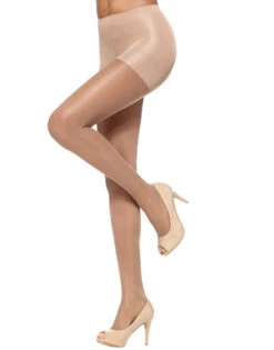 HUE So Silky Control Top With Invisible Reinforced Toe Pantyhose 10762