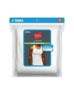Hanes Men Ultimate ComfortSoft 3 Pack Tagless Ribbed Tank 7990W3