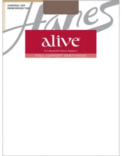 Hanes Women Alive Full Support Control Top Pantyhose 810 -Underline Fashion Store HanesWomen 810 TownTaupe FLAT