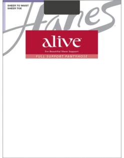 Hanes Women Alive Full Support Sheer To Waist Pantyhose 811 -Underline Fashion Store HanesWomen 811 BarelyBlack FLAT