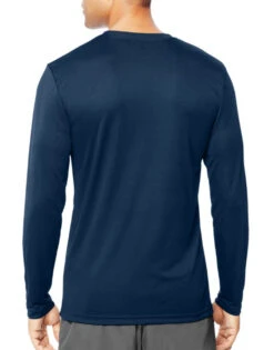 Hanes Men Cool Dri Performance Long-Sleeve T-Shirt 482L -Underline Fashion Store Hanes 482L Navy T 2