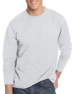 Hanes Men TAGLESS® Nano-T® Men's Long-Sleeve Tee 498L