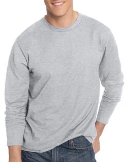Hanes Men TAGLESS Nano-T Long-Sleeve Tee- Large Sizes 498L -Underline Fashion Store Hanes 498L Light Steel T ceb780a8 b7bb 4aea ad14 25d345e50fc7