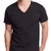Hanes Men Traditional Fit ComfortSoft Tagless Dyed Black V-Neck Undershirt 3-Pack 7883B3