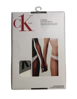 Calvin Klein CK One Cotton Thong 2-Pack QD3788 -Underline Fashion Store IMG 5794