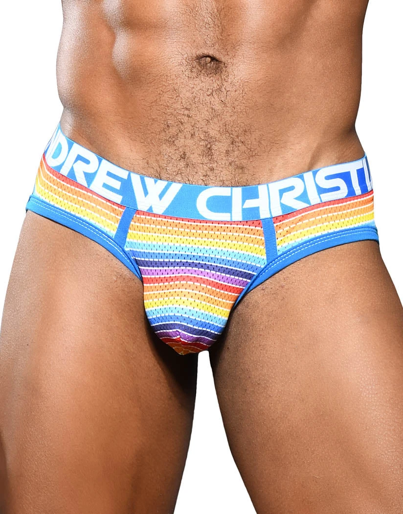 Andrew Christian Sunset Stripe Mesh Brief W/ Almost Naked 92061 1 Andrew Christian Sunset Stripe Mesh Brief W/ Almost Naked 92061