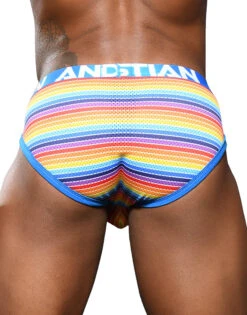 Andrew Christian Sunset Stripe Mesh Brief W/ Almost Naked 92061 5 Andrew Christian Sunset Stripe Mesh Brief W/ Almost Naked 92061 -Underline Fashion Store June 92061Brief05