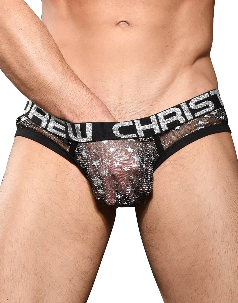 Andrew Christian Sheer Star Sparkle Brief W/ Almost Naked 92066 1 Andrew Christian Sheer Star Sparkle Brief W/ Almost Naked 92066
