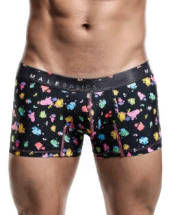 Malebasics Men's Hipster Trunk MB201 -Underline Fashion Store MB201 BLACK SPLASH 2