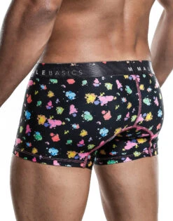 Malebasics Men's Hipster Trunk MB201 -Underline Fashion Store MB201 BLACK SPLASH 4