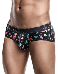 Malebasics Men's Hipster Brief MB203 -Underline Fashion Store MB203 BLACKSPLASH 4