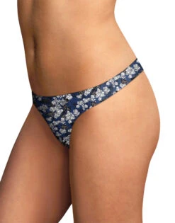 Maidenform Comfort Devotion Thong 40149 -Underline Fashion Store Maidenform 40149 Black and Navy Blossoms B