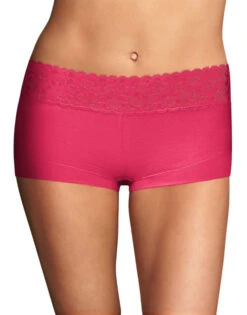 Maidenform Cotton Dream Lace Boyshort 40859 -Underline Fashion Store Maidenform 40859 Pink About It B