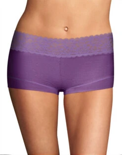 Maidenform Cotton Dream Lace Boyshort 40859 -Underline Fashion Store Maidenform 40859 Plush Purple B