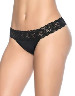 Mapale Lace Essentials Cotton Thong 96 -Underline Fashion Store Mapale 96 Black B 3
