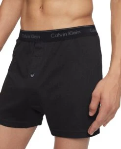 Calvin Klein Cotton Classics 3 Pack Knit Boxer NB4005 -Underline Fashion Store NB4005 001 alternate2