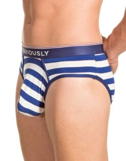 Obviously Men's PrimeMan Brief A02 -Underline Fashion Store Obviously A02 Navy White 1I B 2