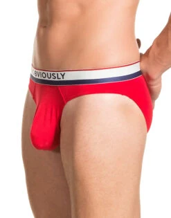 Obviously Men's PrimeMan Hipster Brief A04 -Underline Fashion Store Obviously A04 Red 1D B 3