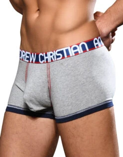 Andrew Christian Almost Naked Cotton Boxer 92183 -Underline Fashion Store Oct 92183Boxer Grey03 001