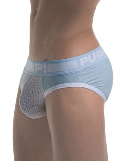 PUMP! Men's Frost Cotton Mesh Brief Blue/White 12025 -Underline Fashion Store PUMP 12025 Blue B 2 1