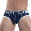 PUMP! Men's Blue Steel Low Rise Mesh Brief Blue/White 12029