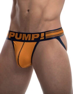 PUMP Varsity Low Rise Cotton Mesh Jockstrap Orange/Military Green 15040 -Underline Fashion Store PUMP 15040 Orange B 2