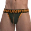 PUMP Squad Low Rise Cotton Mesh Jockstrap Green/Orange/White 15042