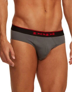 Papi 3-Pack Cotton Stretch Low Rise Briefs 980403 -Underline Fashion Store Papi 980403 Red Black Grey 950 B 1